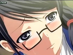 Anime with glasses gets laid doggy