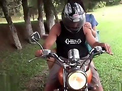 Hot outdoor fuck wife fucked on a motorcycle