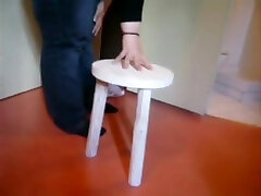bbw breaks stool with fat ass