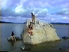 Young dudes shares two pussy by the lake - slave whore forced X Collection