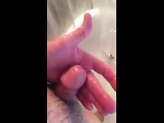 showering off my cock