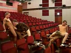 Lads Have An Orgy In An Auditorium