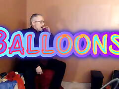 Balloonbanger 60 Slow Fun w Med Sized Balloon-Jerk Cum Pop