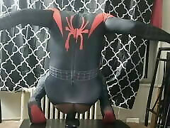 Spiderman rides the black