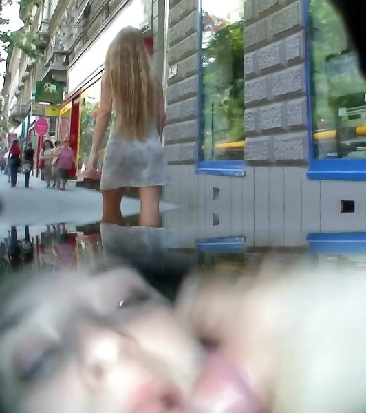 Street upskirt voyeur amazing blonde teen