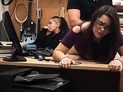 Shop Lifting Brunette In Glasses Takes Facial In Pawn Supermarket