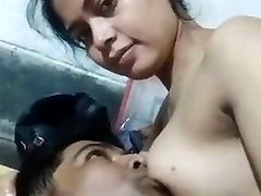 Beautiful Indian lady tits sucking